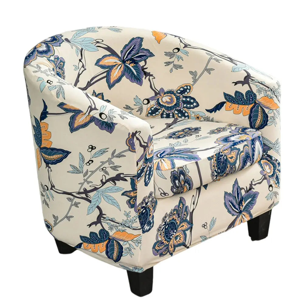 Barrel back best sale chair slipcover