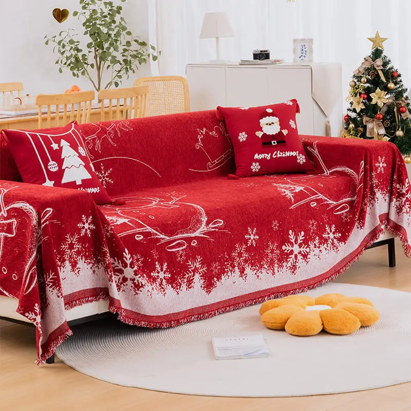 Crfatop 1 Pc Christmas Sofa Slipcover Throw Furniture Cover 180-200cm-70.8-78.84-in-Christmas-Snow
