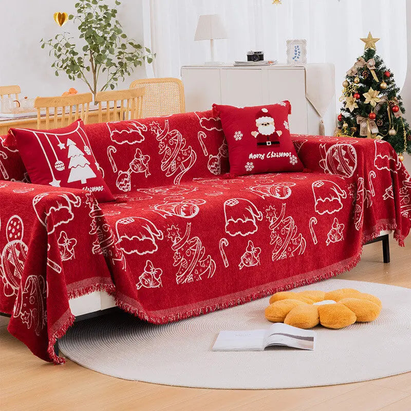 Crfatop 1 Pc Christmas Sofa Slipcover Throw Furniture Cover 180-200cm-70.8-78.84-in-Christmas