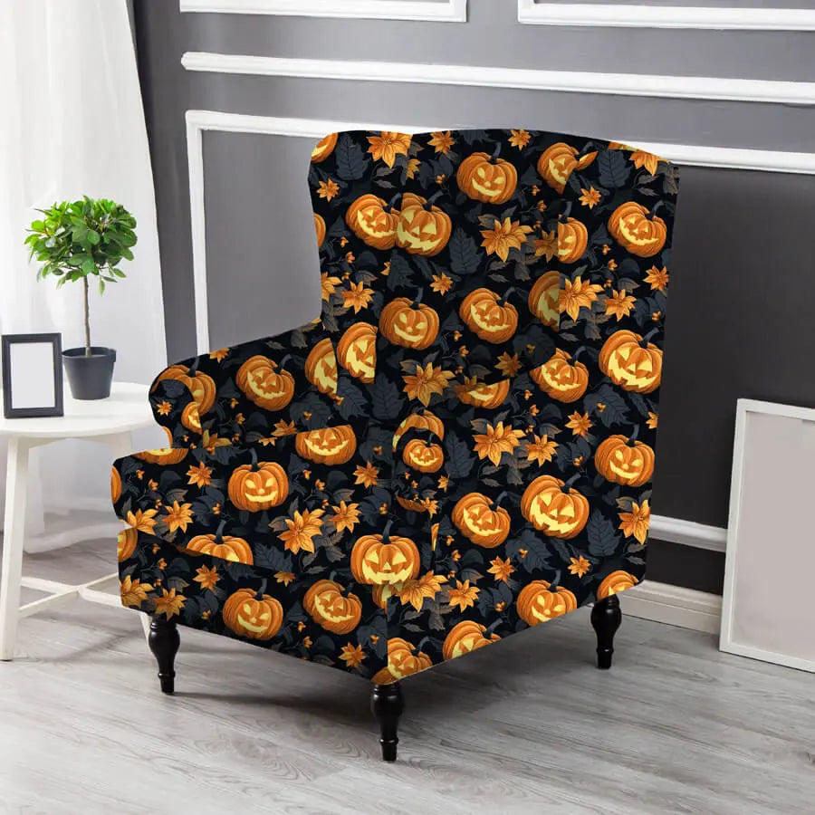 Crfatop 2 Pcs Wingback Chair Cover for Halloween