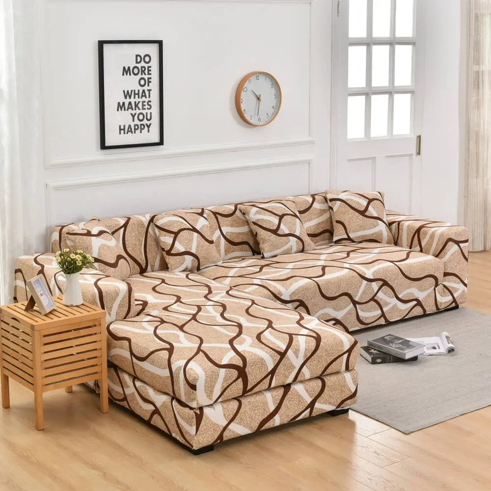 Crfatop 2pcs Sectional Couch Covers Khaki