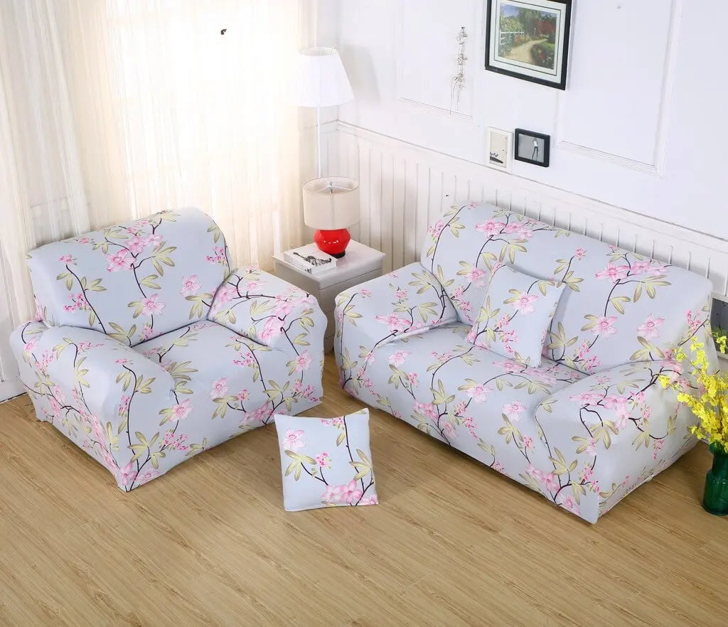 Crfatop Printed One-piece Sofa Slipcover For 1/2/3/4 Sofa M-2-SEATER-Pink