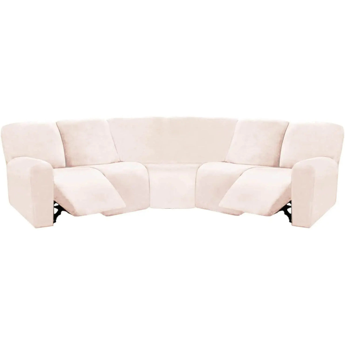 Crfatop 5-seater L Shape Sofa Cover with Recliner Beige