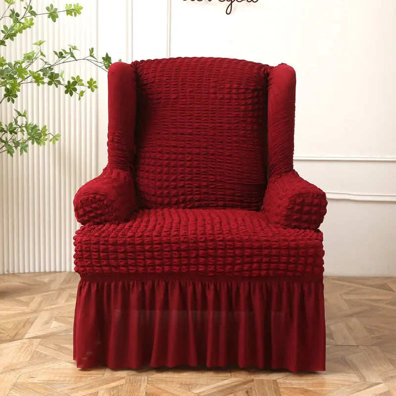 Crfatop Classical Wingback Chair Cover with Arms Wine