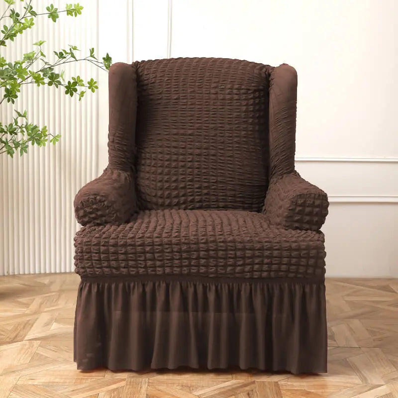 Crfatop Classical Wingback Chair Cover with Arms Coffee
