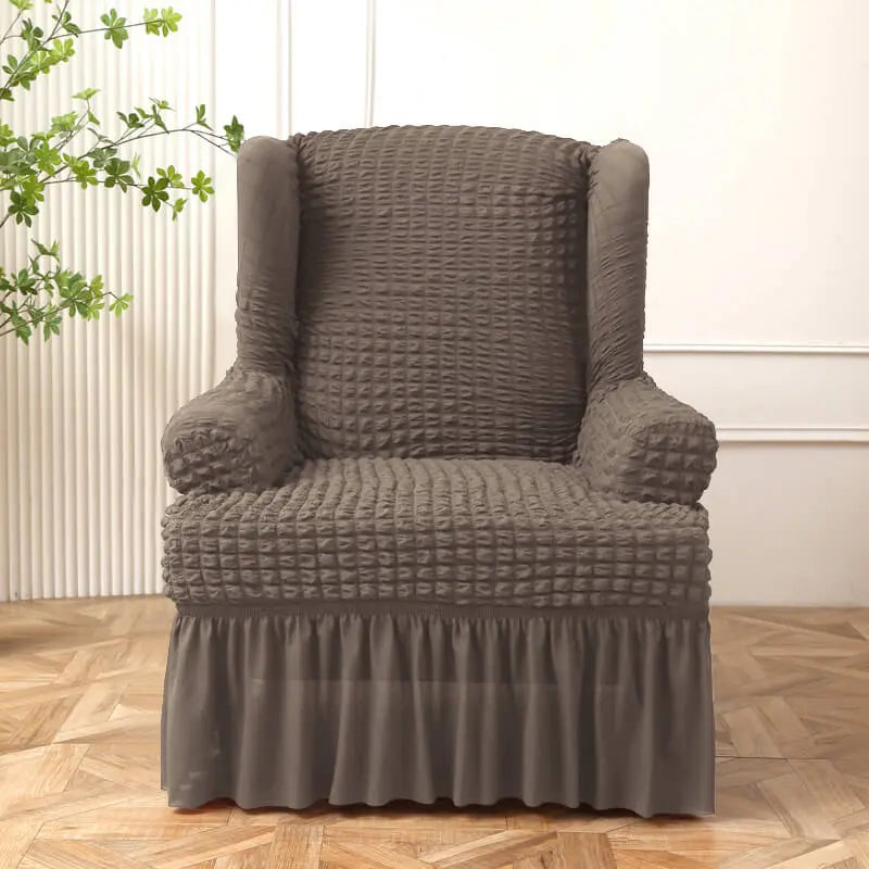 Crfatop Classical Wingback Chair Cover with Arms Khaki