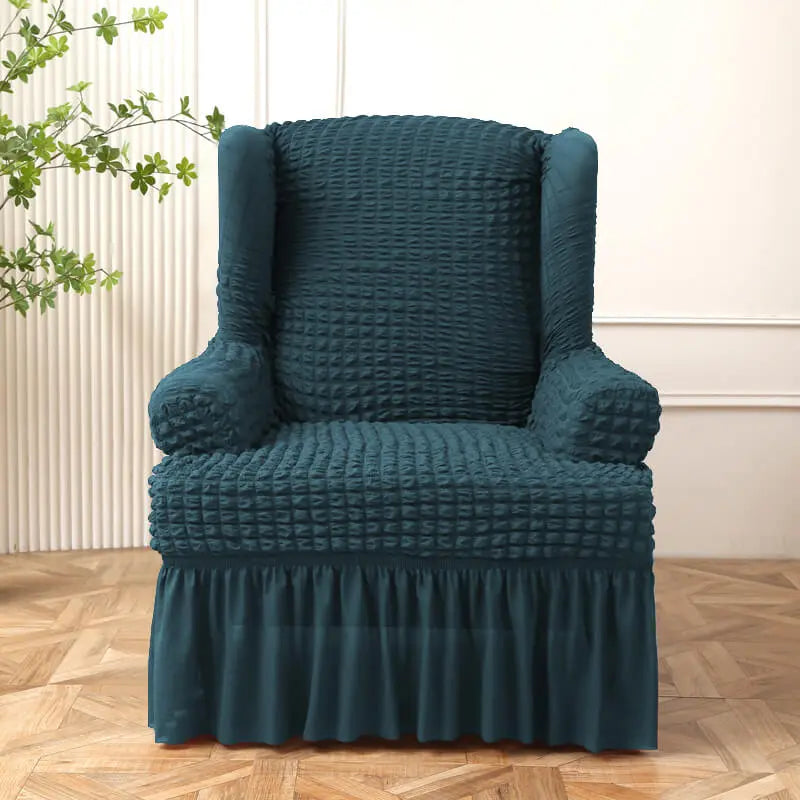 Crfatop Classical Wingback Chair Cover with Arms Teal