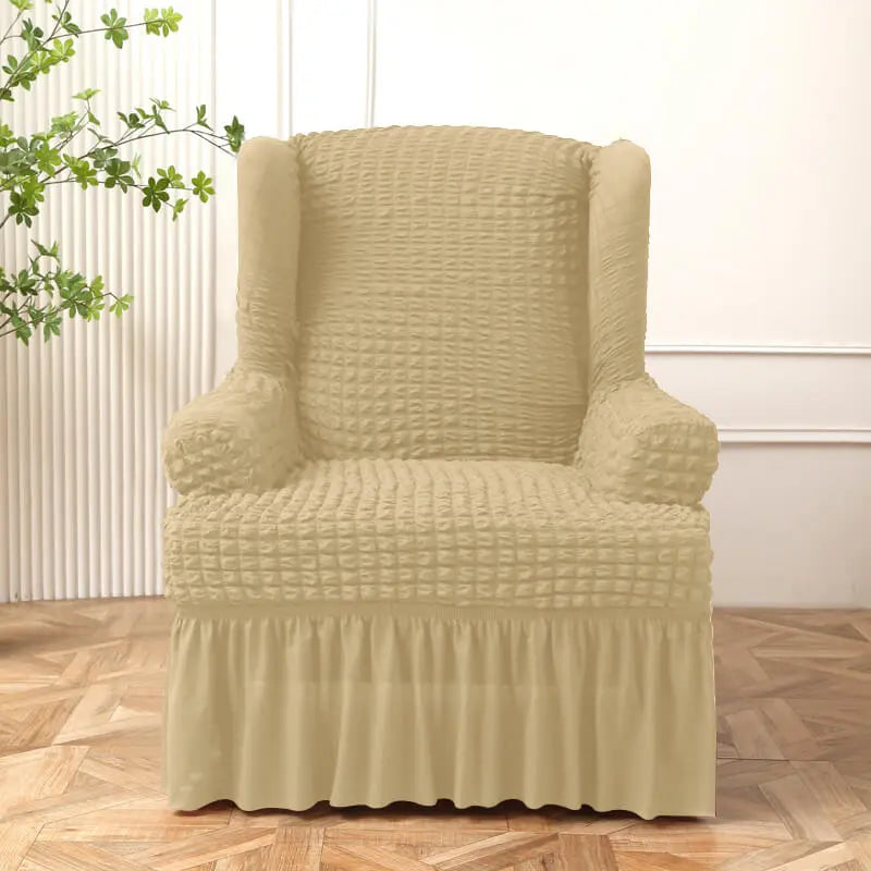 Crfatop Classical Wingback Chair Cover with Arms Yellow