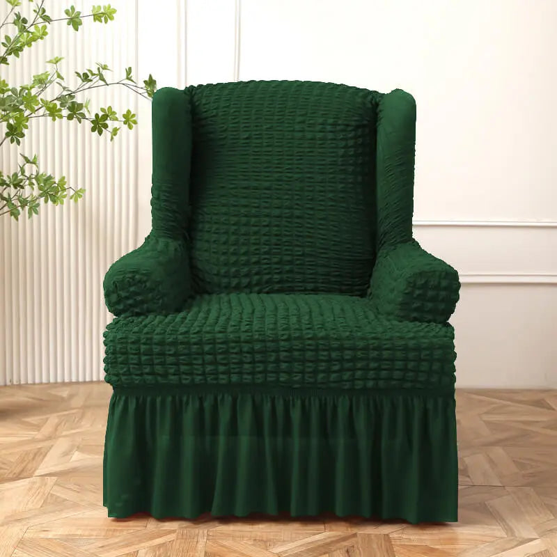 Crfatop Classical Wingback Chair Cover with Arms Green