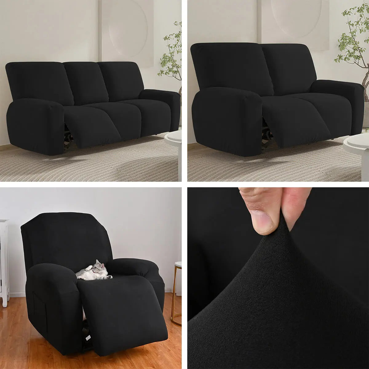 Crfatop Durable Recliner Chair Cover Solid Color Lazy Boy Recliner Slipcover