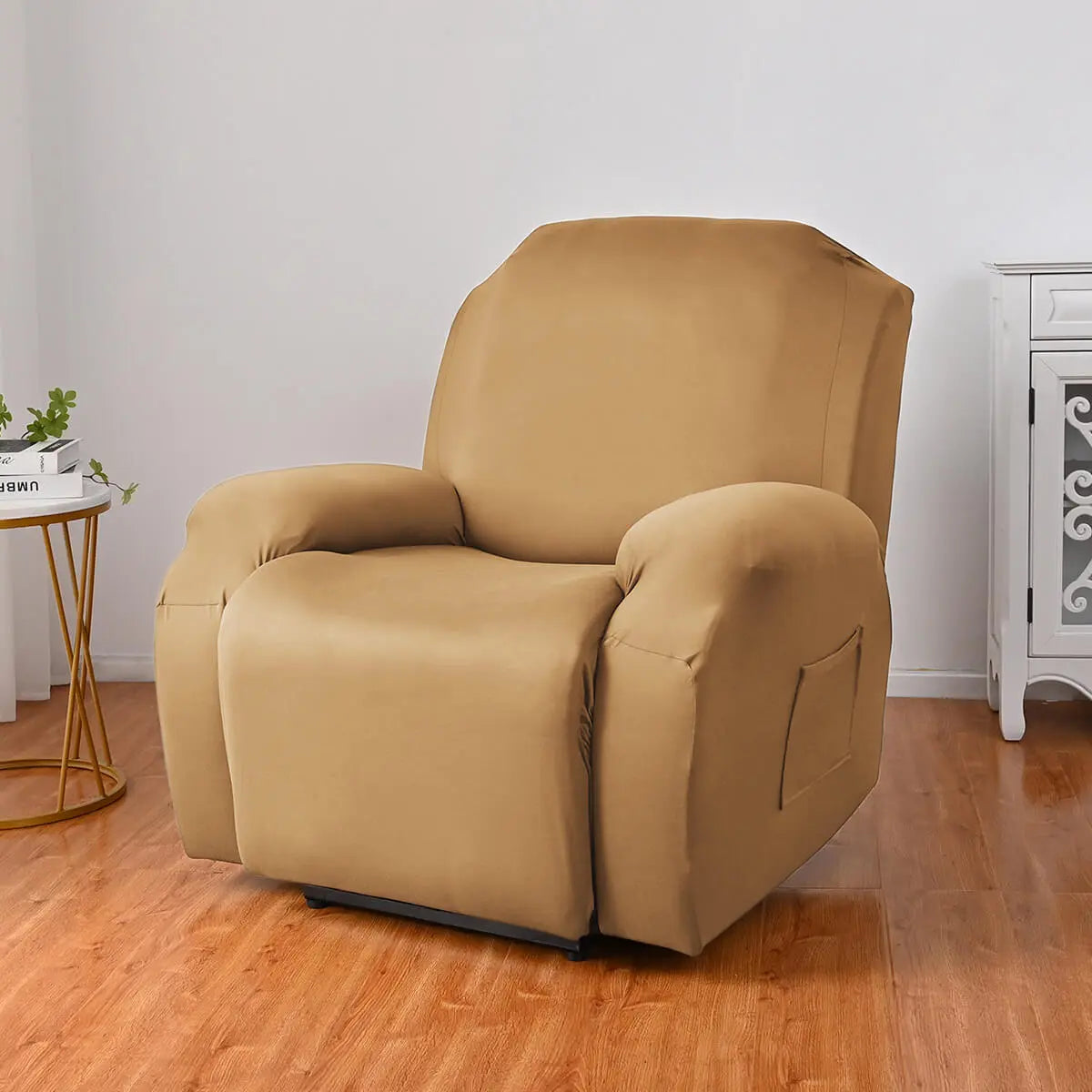Crfatop Durable Recliner Chair Cover Solid Color Lazy Boy Recliner Slipcover