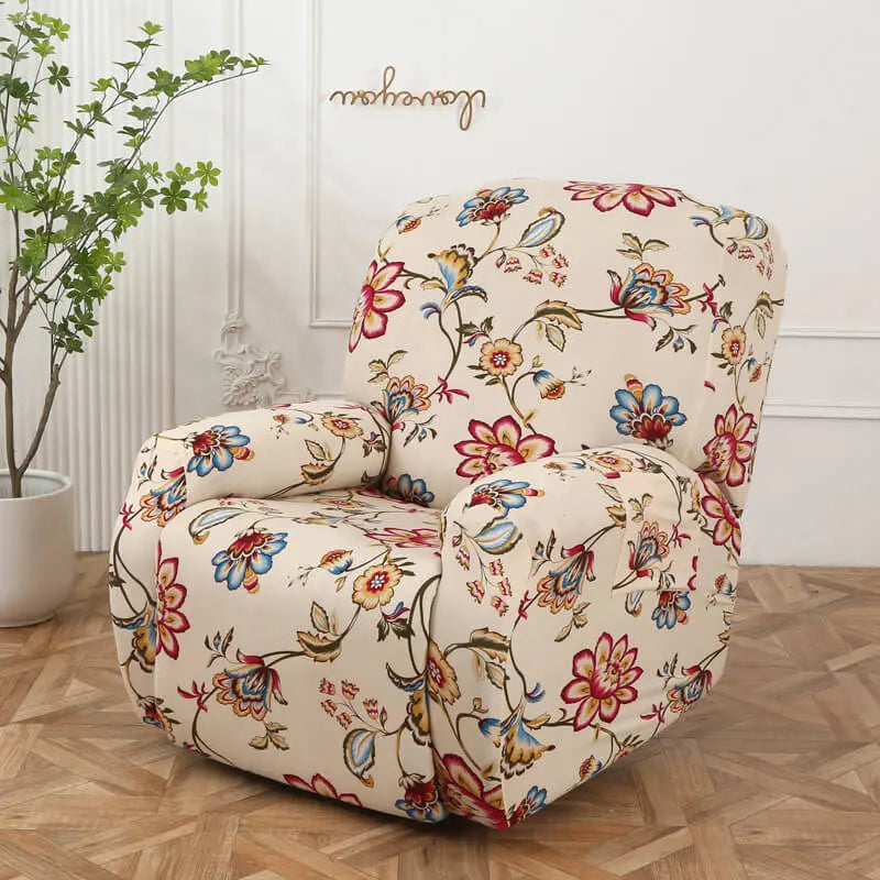 Crfatop Floral Recliner Cover for 1-seater Recliner Floral-Printed