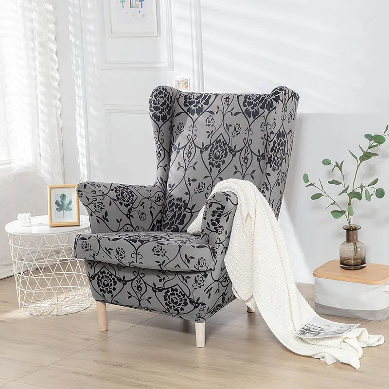 Crfatop Floral Wingback Chair Cover
