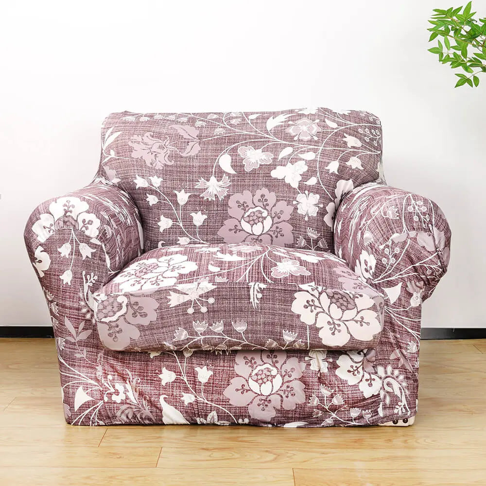 Crfatop Fun Printed Armchair Slipcover Box Cushion Sofa Cover Purple