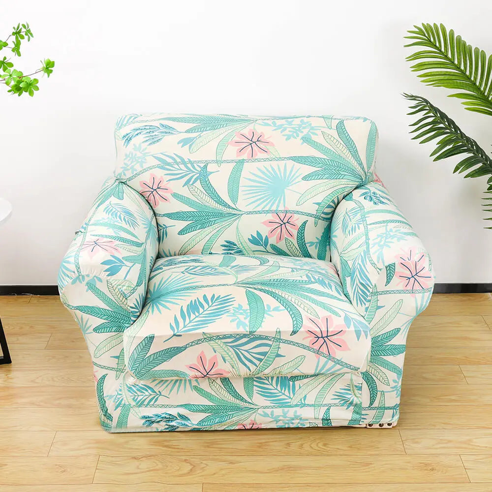 Crfatop Fun Printed Armchair Slipcover Box Cushion Sofa Cover Light-Green