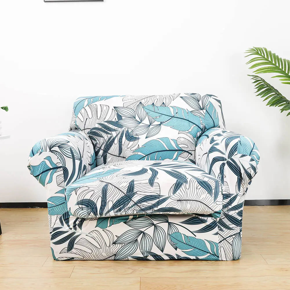 Crfatop Fun Printed Armchair Slipcover Box Cushion Sofa Cover Blue