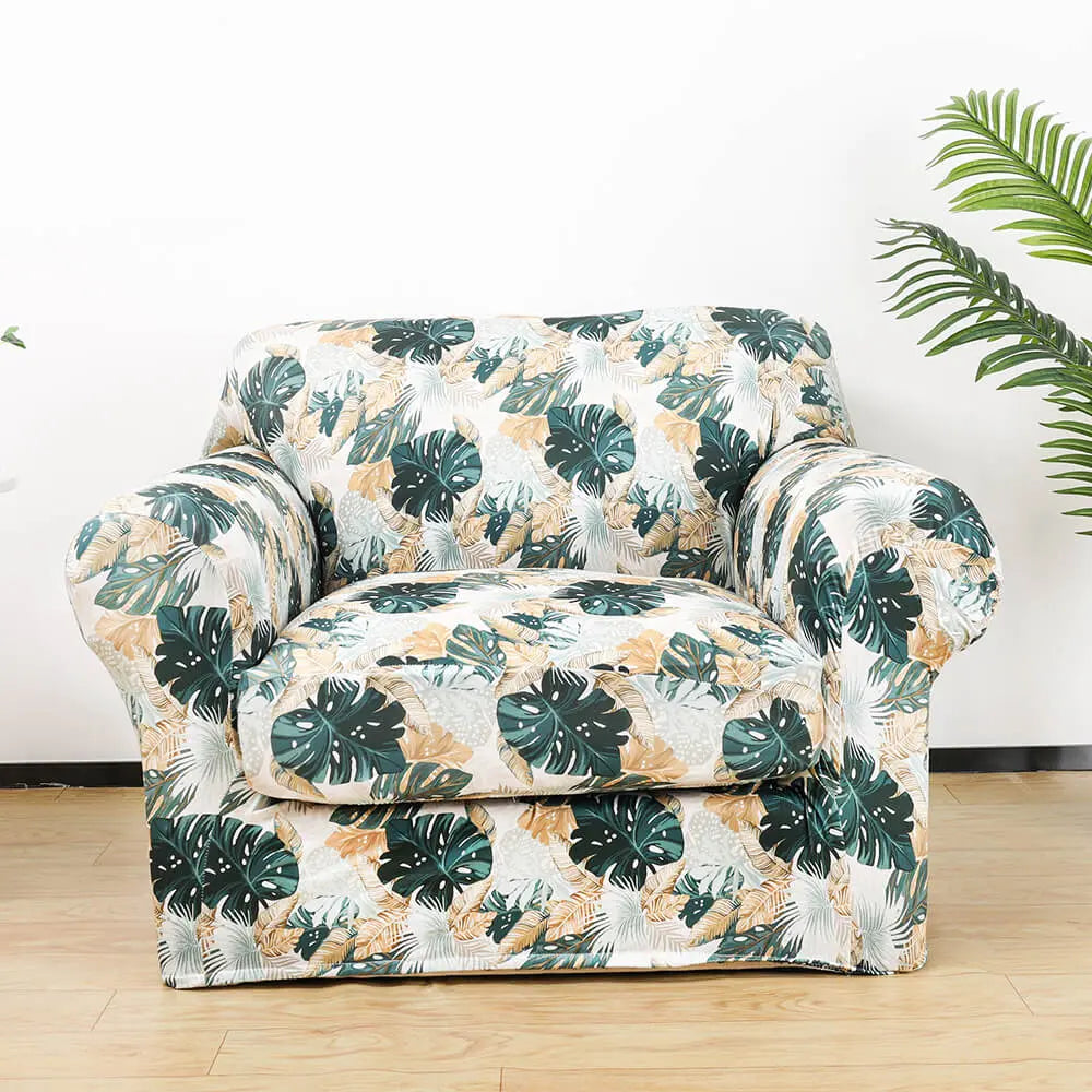 Crfatop Fun Printed Armchair Slipcover Box Cushion Sofa Cover Green