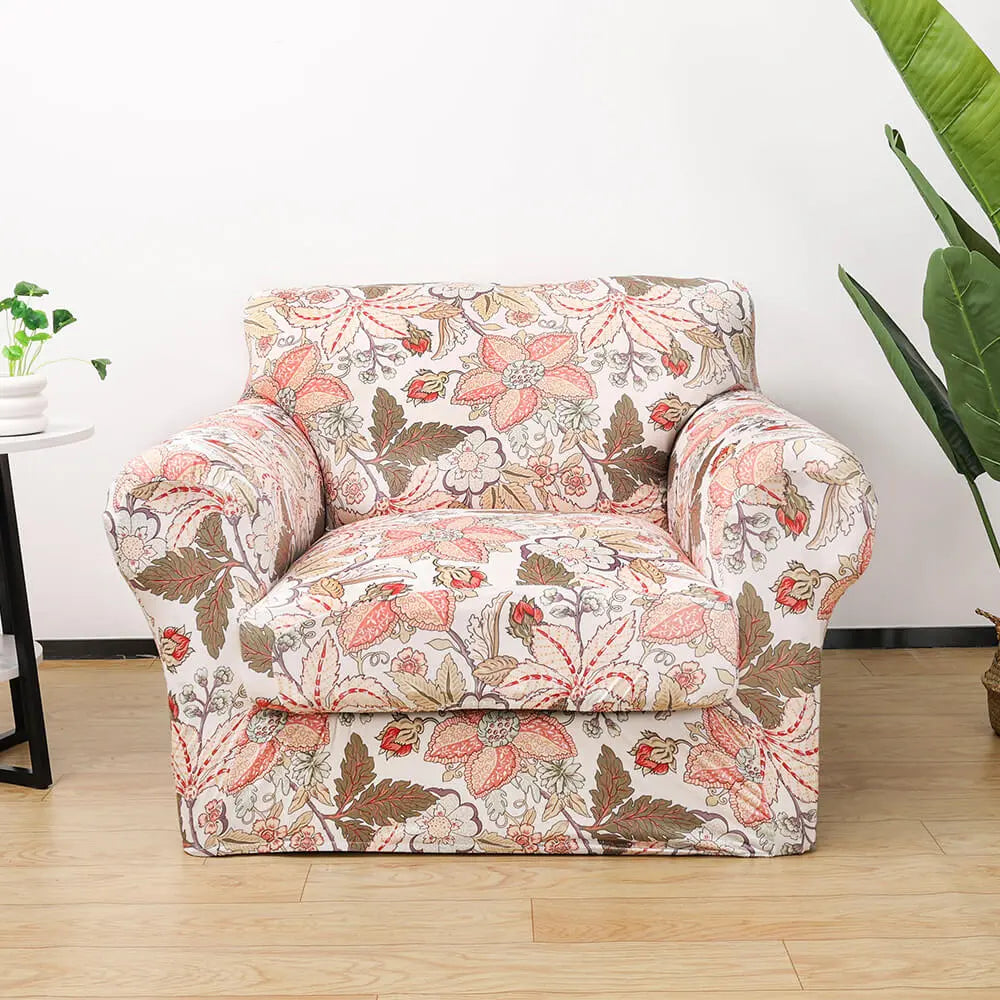 Crfatop Fun Printed Armchair Slipcover Box Cushion Sofa Cover Pink