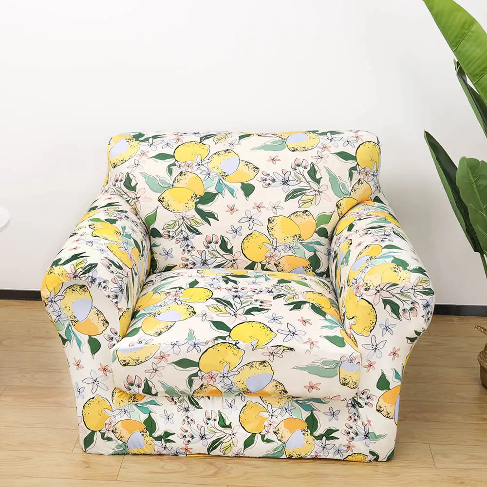 Crfatop Fun Printed Armchair Slipcover Box Cushion Sofa Cover Yellow