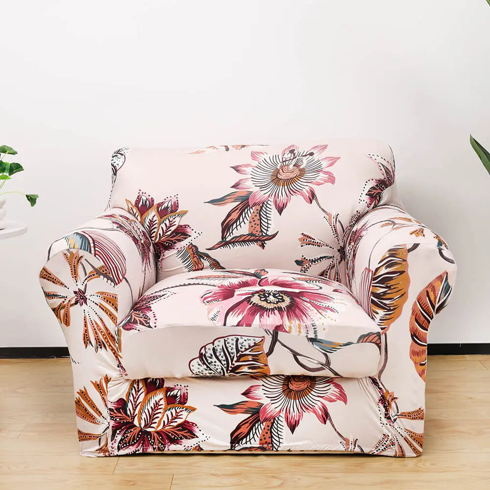 Crfatop Fun Printed Armchair Slipcover Box Cushion Sofa Cover Red