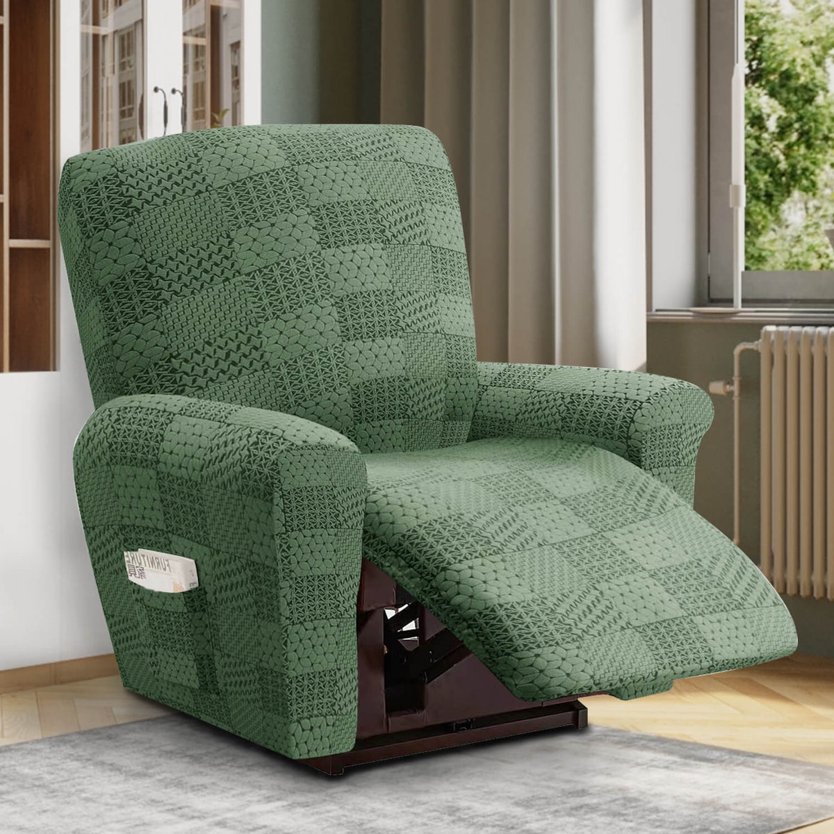 Crfatop High Quality Recliner Couch Cover Box Cushion Sofa Cover ReclinerChairMintGreen