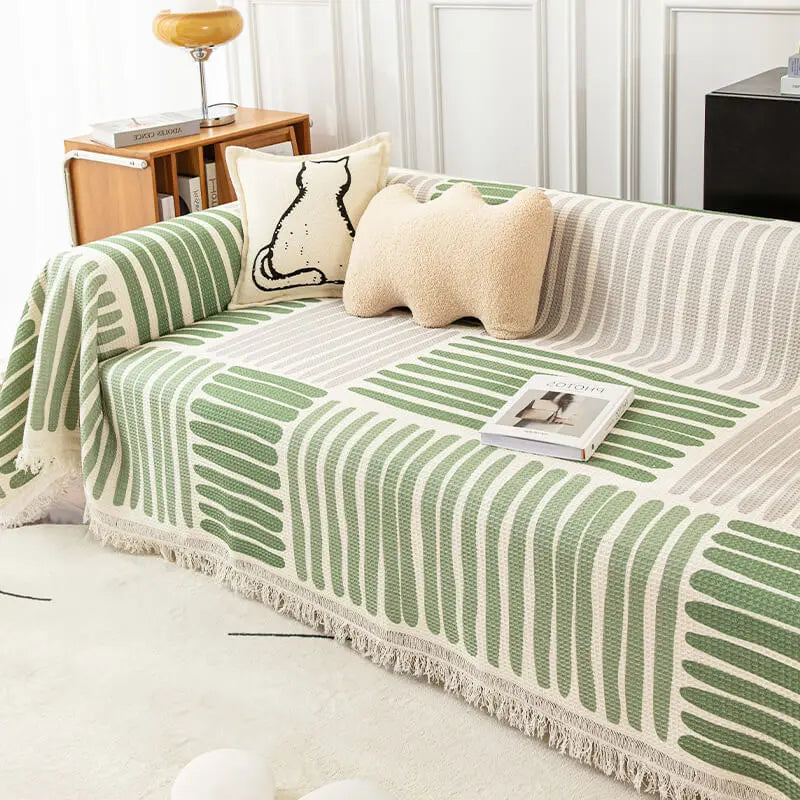 Crfatop Ins Style Sofa Blanket Cover Towel All-inclusive Sofa Cover 180-200cm-70.8-78.84-in-Green