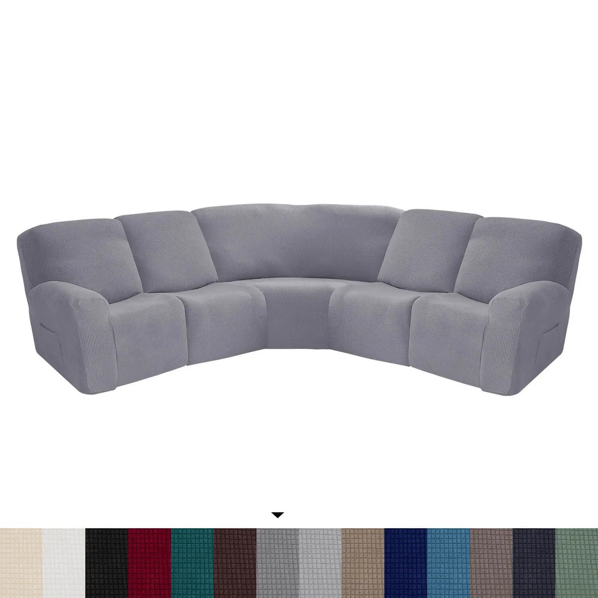Crfatop L Shape Sectional Recliner Sofa Covers Corner Couch Covers Grey