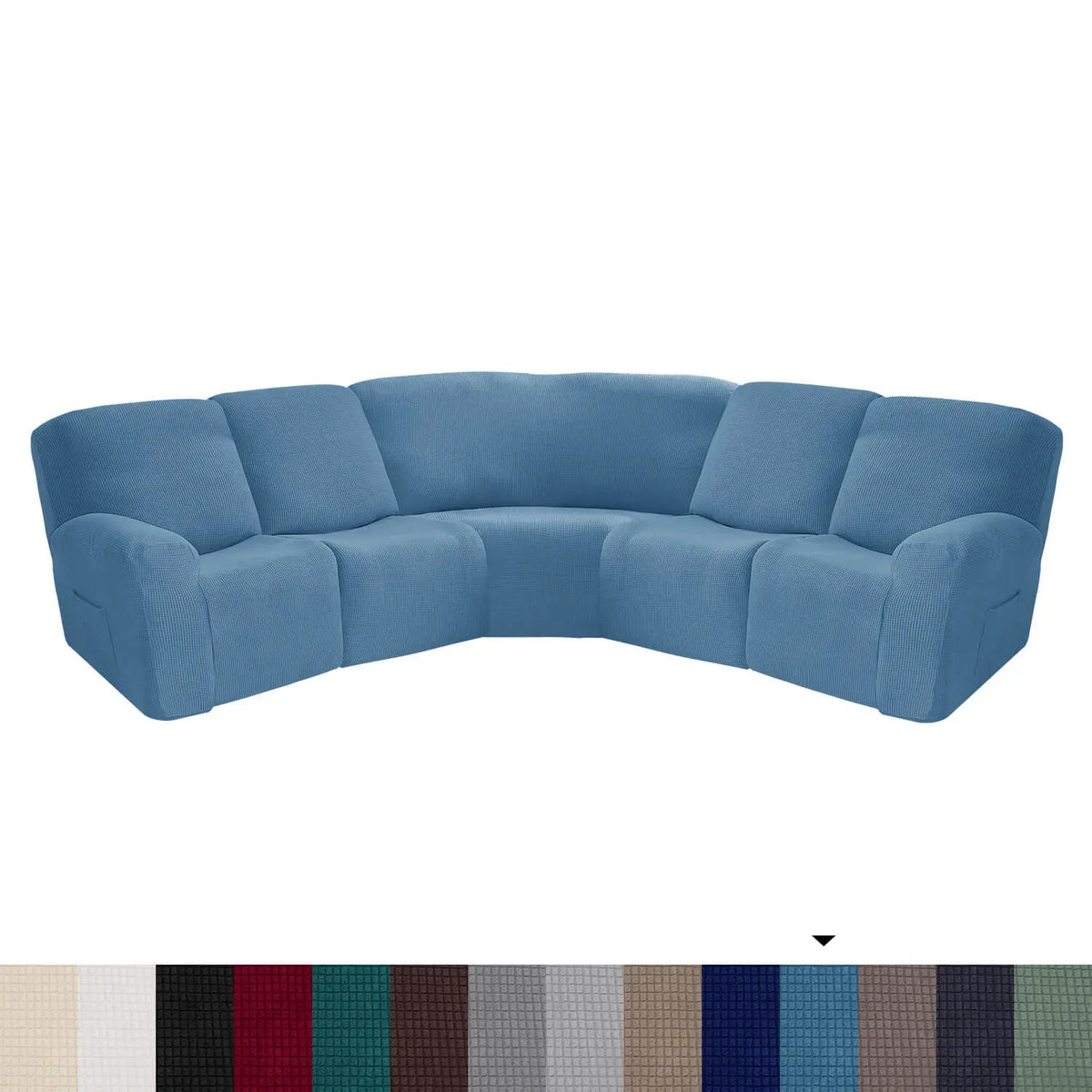 Crfatop L Shape Sectional Recliner Sofa Covers Corner Couch Covers Sky-Blue