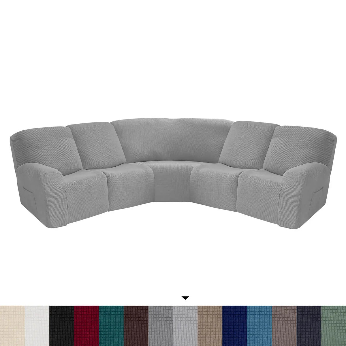 Crfatop L Shape Sectional Recliner Sofa Covers Corner Couch Covers New-Grey