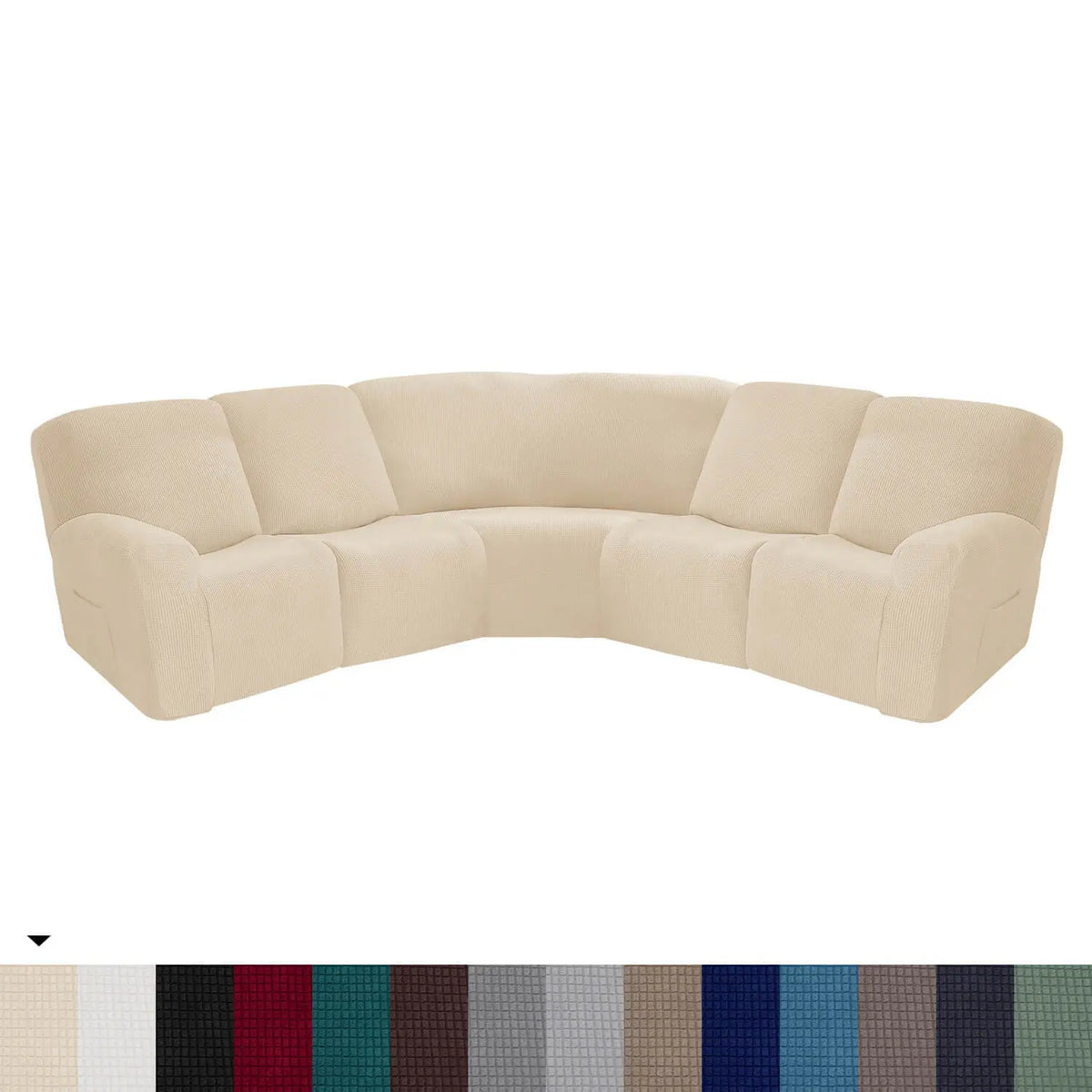 Crfatop L Shape Sectional Recliner Sofa Covers Corner Couch Covers Beige