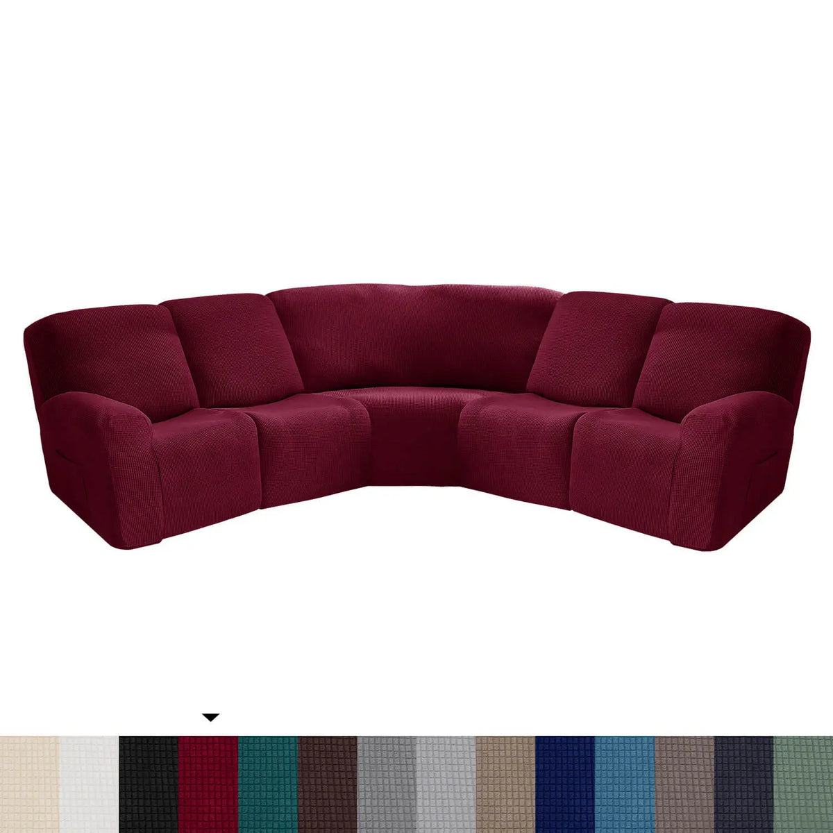 Crfatop L Shape Sectional Recliner Sofa Covers Corner Couch Covers Wine