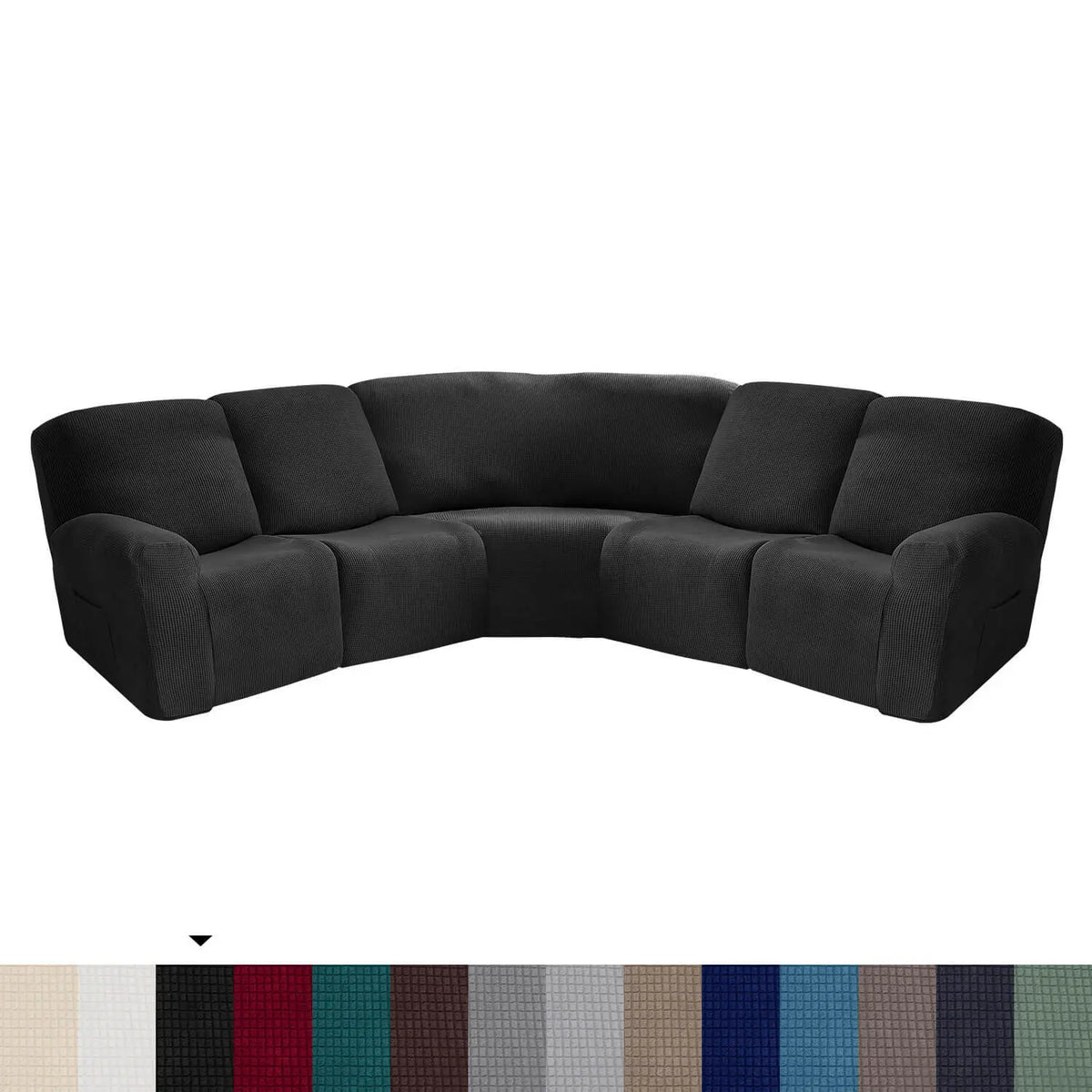 Crfatop L Shape Sectional Recliner Sofa Covers Corner Couch Covers Black