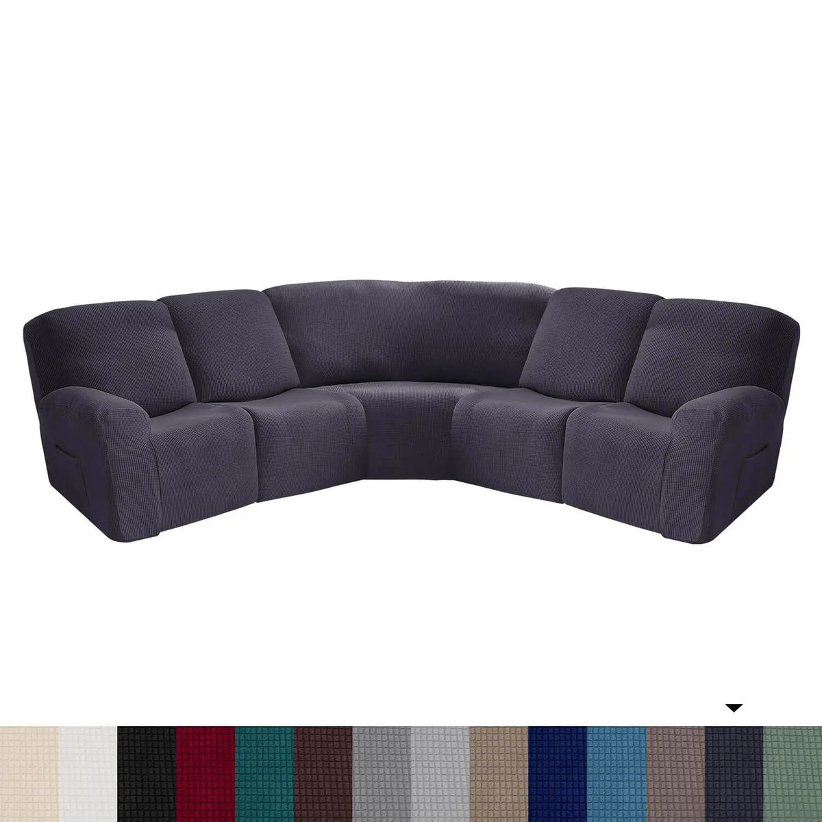 Crfatop L Shape Sectional Recliner Sofa Covers Corner Couch Covers Dark-Grey