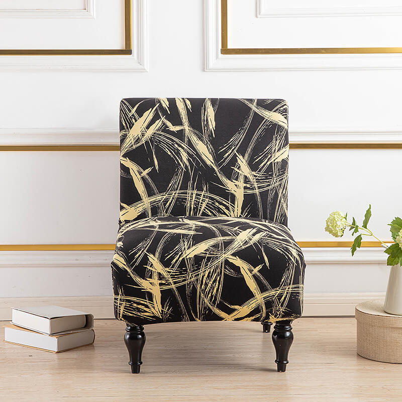 Crfatop Oversized Accent Chair Covers with No Arms Black-yellow