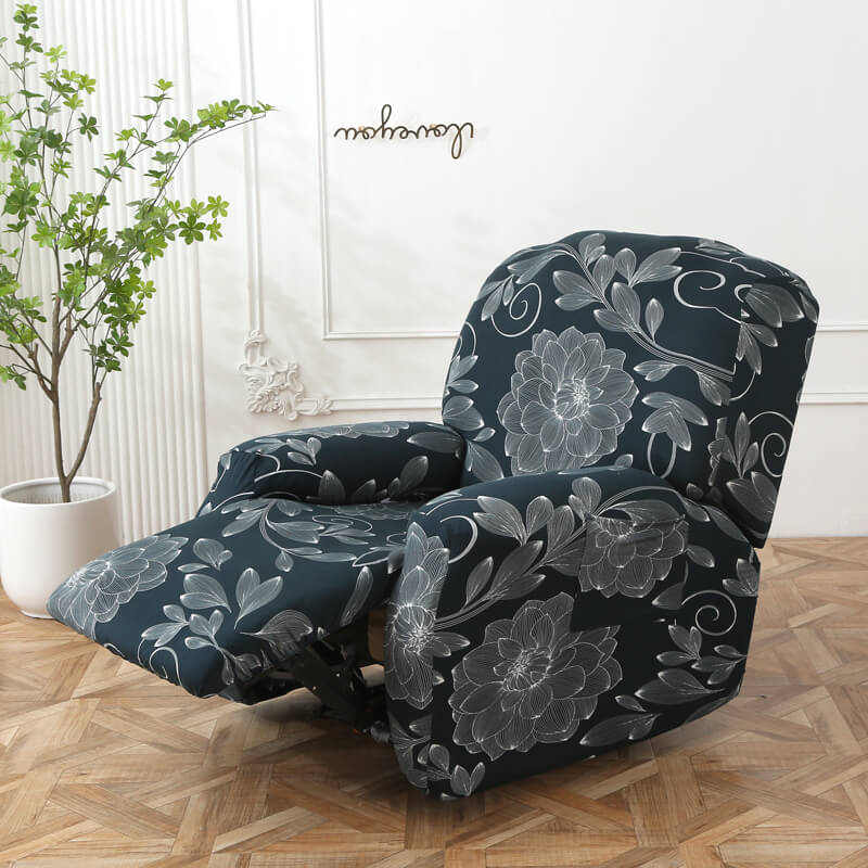 Crfatop Printed Recliner Chair Cover DarkBlue