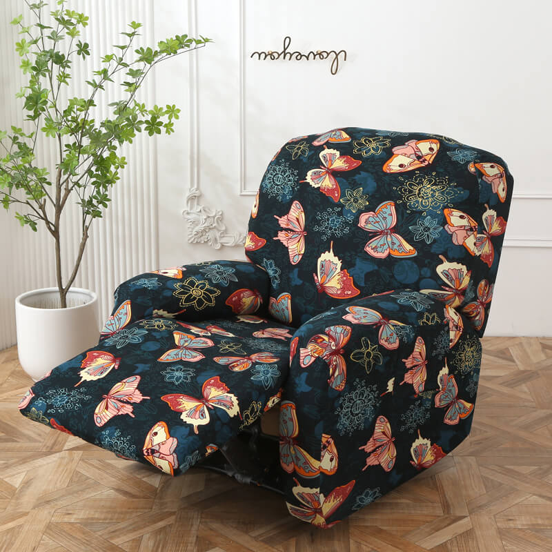 Crfatop Printed Recliner Chair Cover Teal