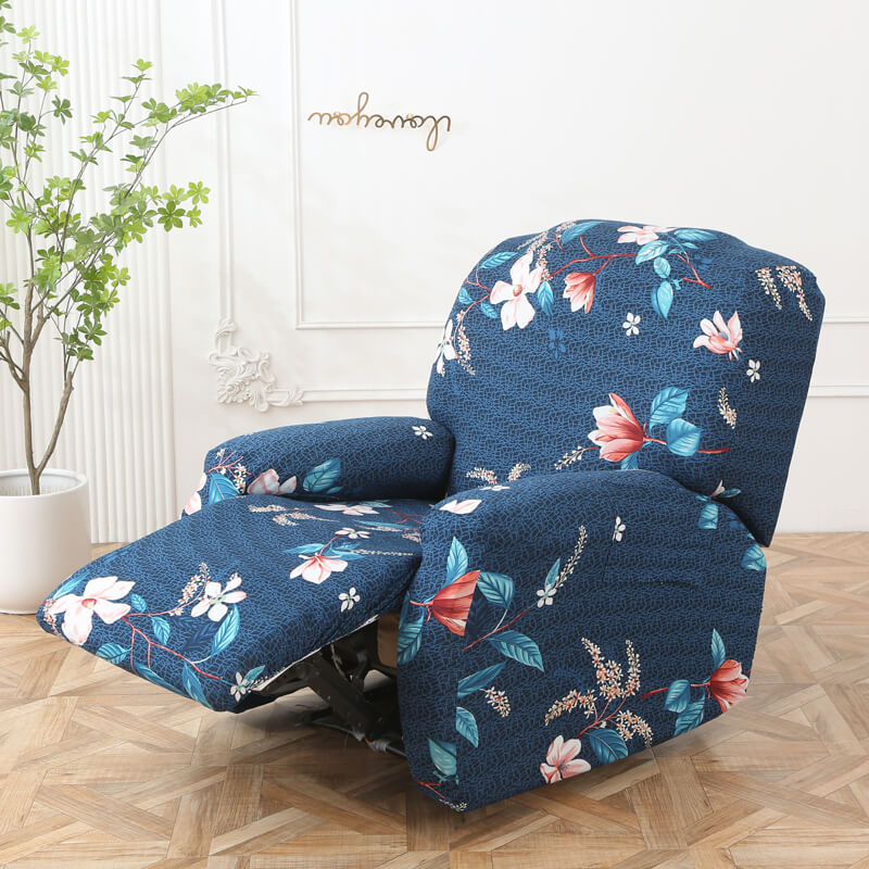 Crfatop Printed Recliner Chair Cover Blue