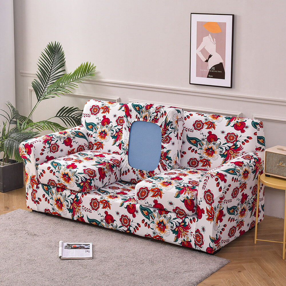 Buy DEALS FOR LESS – 4 Seater Sofa Cover, Stretchable Couch Slipcover, Arm  Chair Cover, Furniture Protector Floral Printed Design Online in UAE