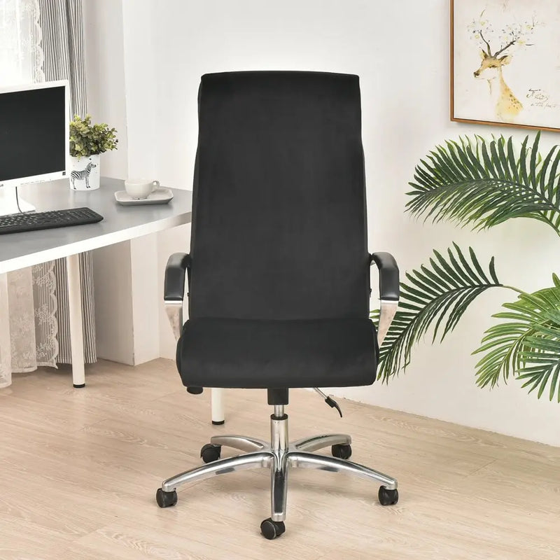 Crfatop Velvet Office Chair Cover with Arm Covers