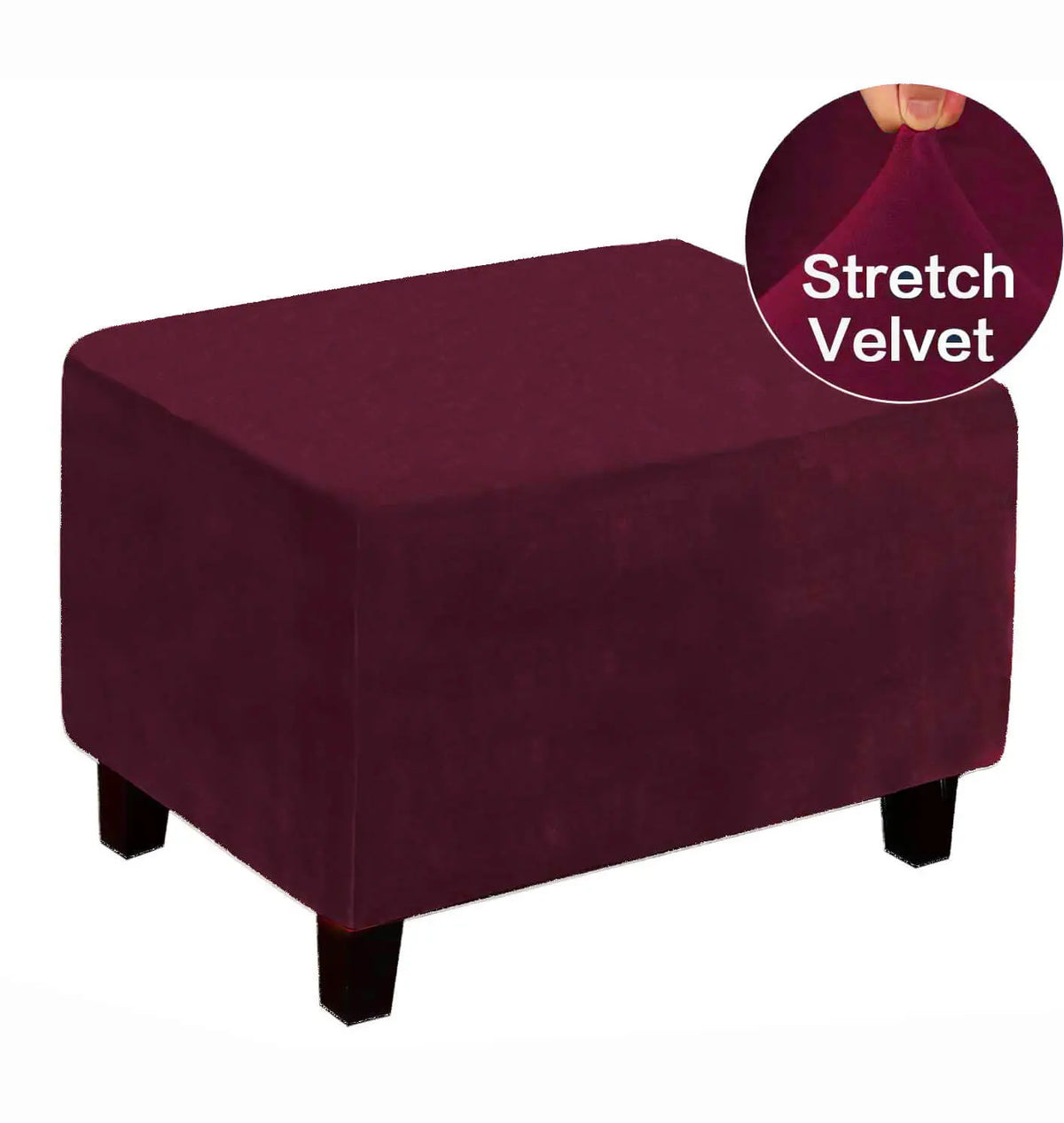 1 Piece Velvet Plush Rectangle Folding Storage Covers Ottoman Slipcovers Crfatop %sku%