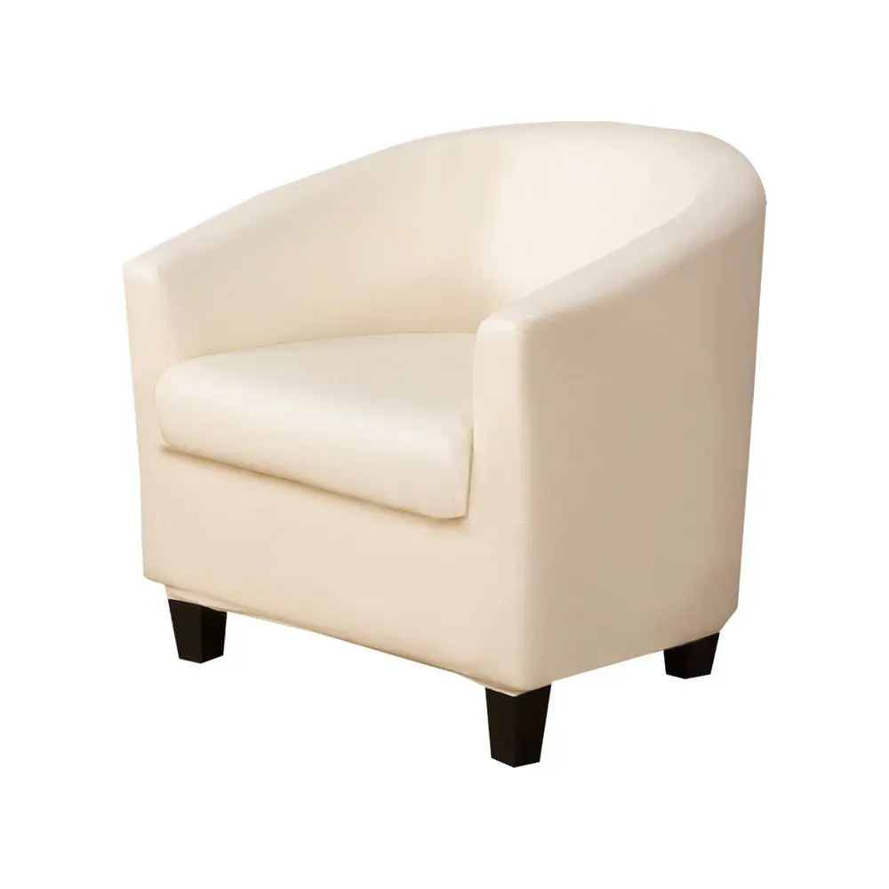 Crfatop PU Round Tub Chair Slipcover Leather Tub Club Chair Cover