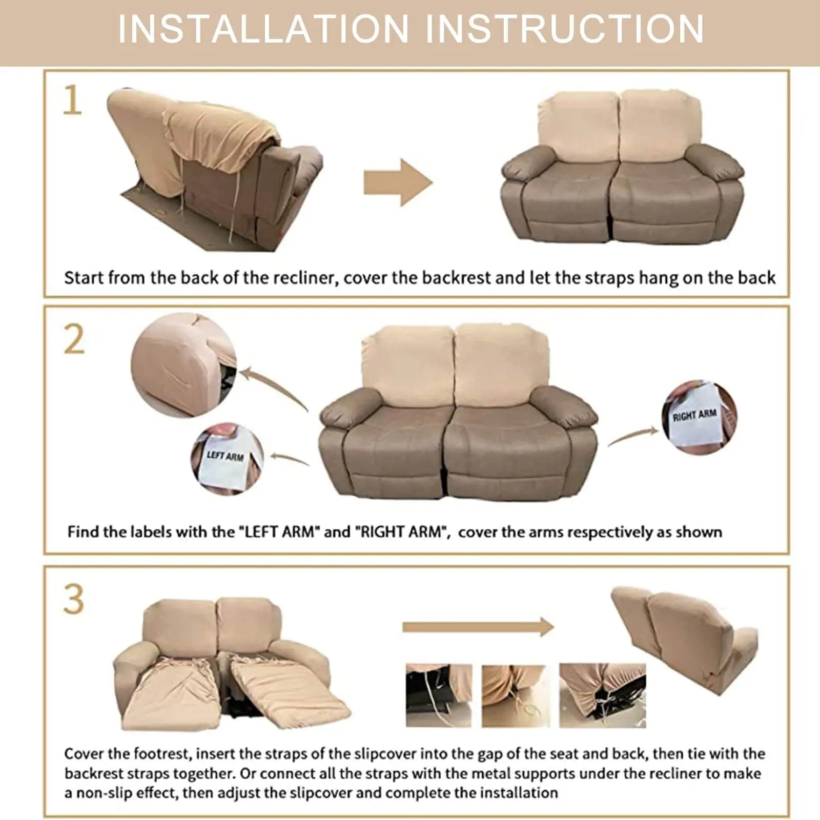 Reclining sofa with console covers hot sale