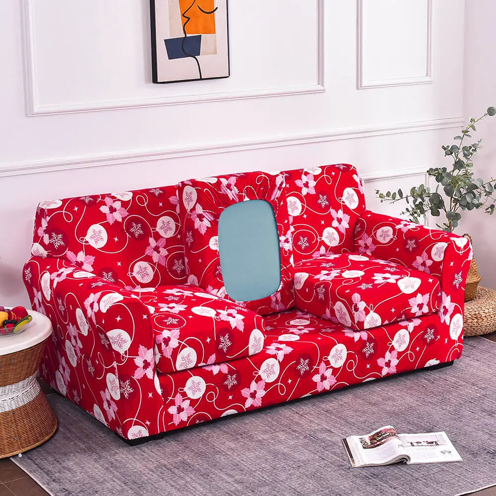 Christmas Couch Cover Box Cushion Armchair Slipcover Crfatop %sku%