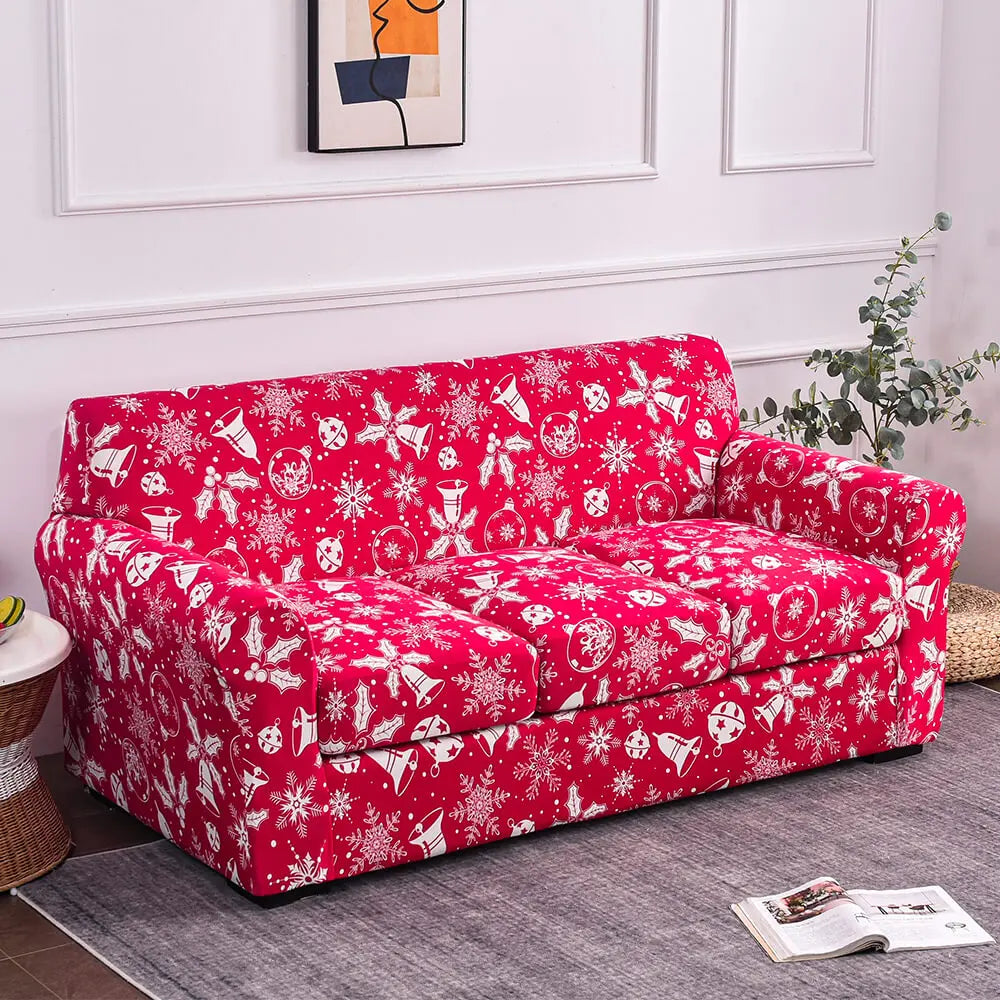 Christmas Couch Cover Box Cushion Armchair Slipcover Crfatop %sku%