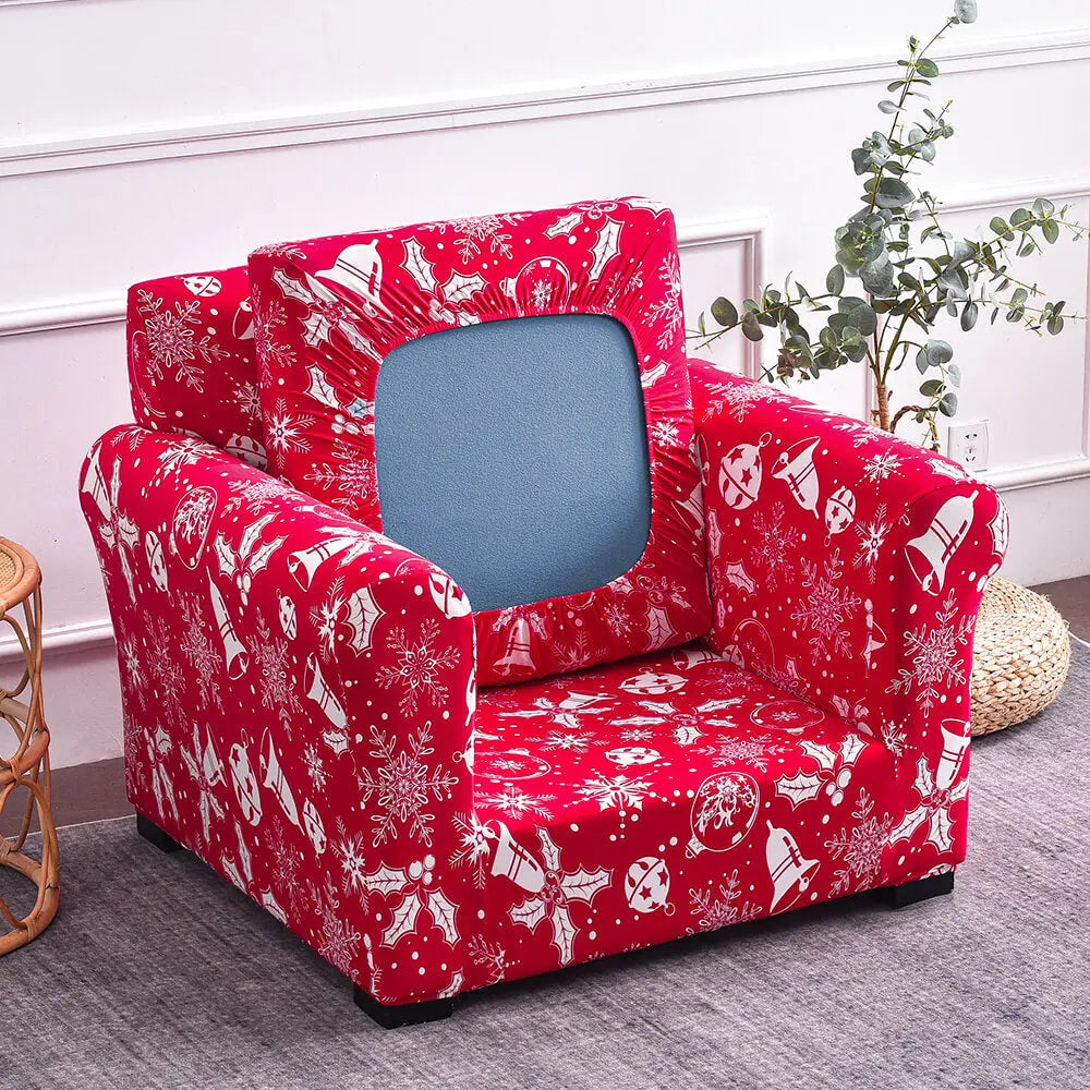 Christmas Couch Cover Box Cushion Armchair Slipcover Crfatop %sku%