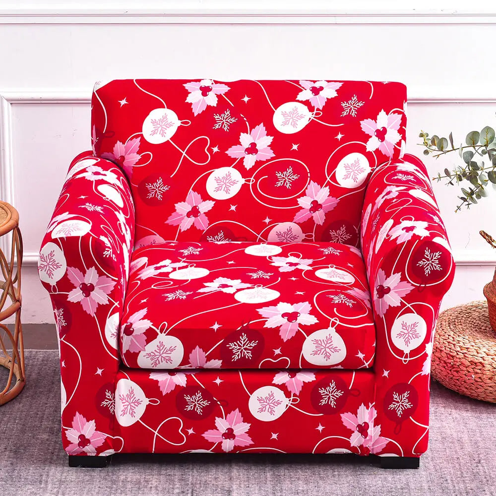 Christmas Couch Cover Box Cushion Armchair Slipcover Crfatop %sku%