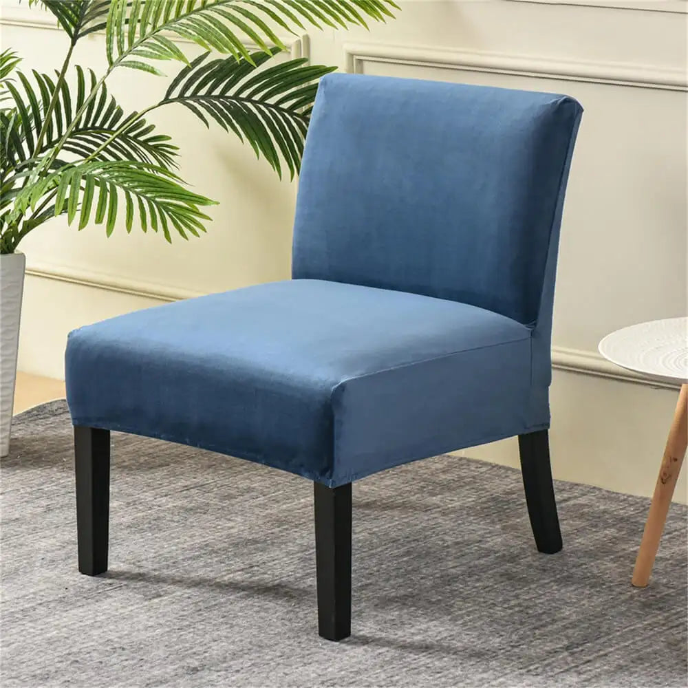 Armless Chair Slipcover Removable Kitchen Dark Blue Chair Cover Accent Chair Covers Crfatop %sku%