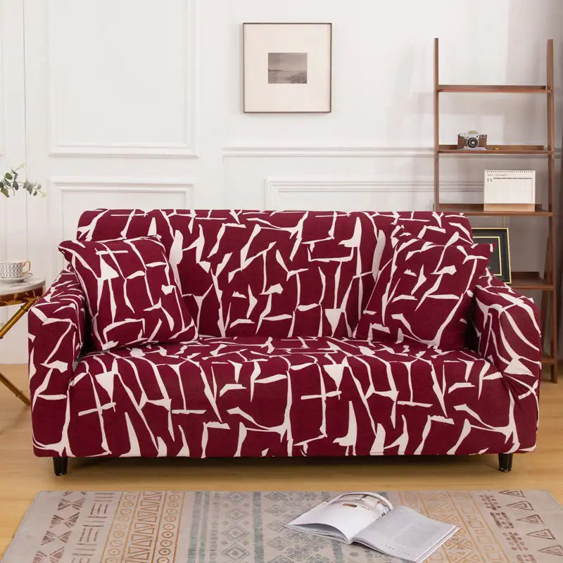 Black Sofa Slipcover One-piece Cushion Printing Couch Cover with Free Pillow Cover Crfatop %sku%