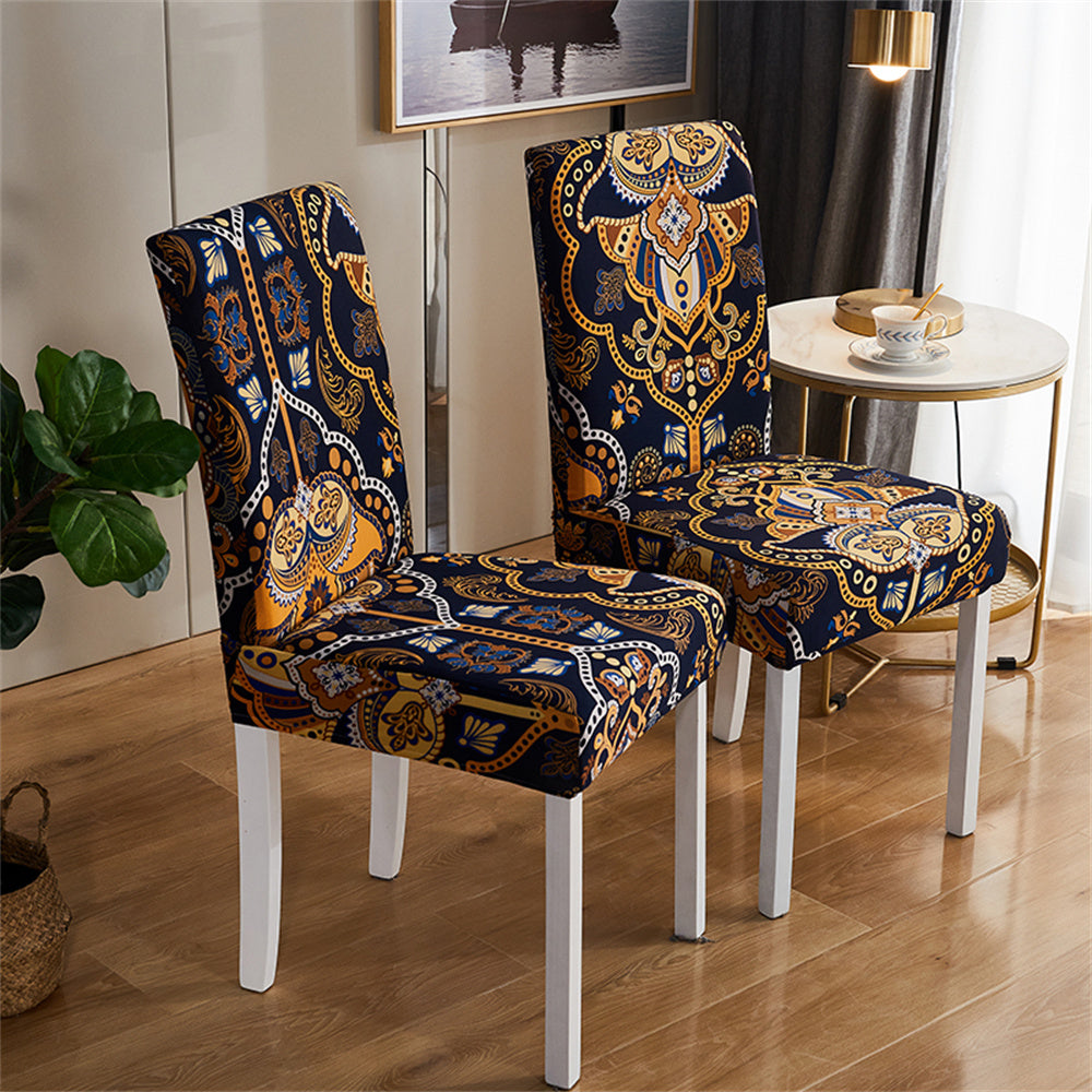 Set of 6 Chair Slipcover Stretchable Printed Chair Cover for Dining Room Waterproof Chair Protector Crfatop %sku%