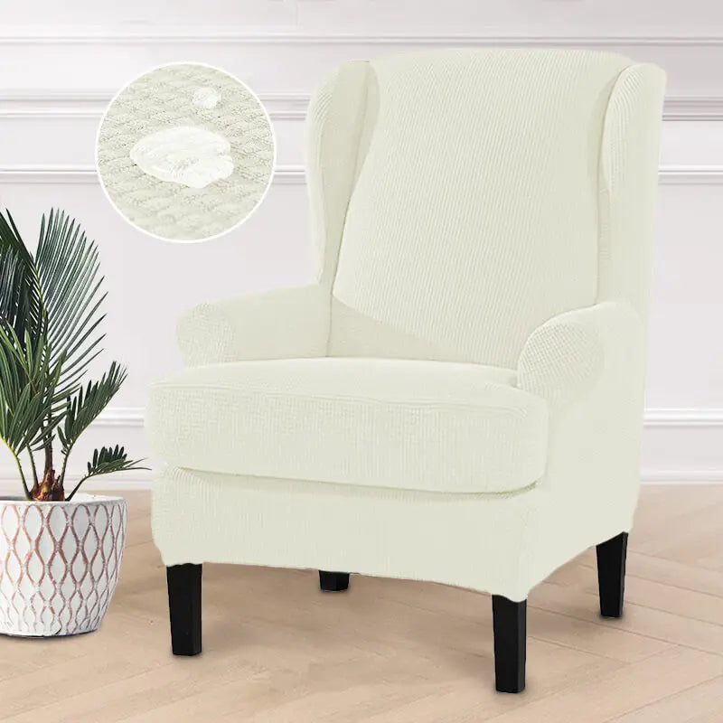 Casual Wingback Chair Slipcover Waterproof Armchair Cover Crfatop %sku%